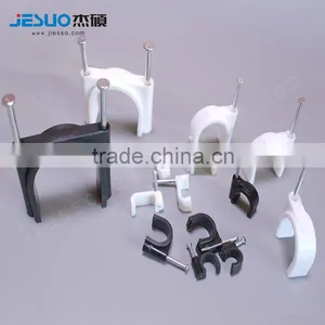 High Quality Steel Nail Plastic Wall Circle&Flat Cable Clip thumbnail-5
