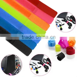 Factory Direct Sales Colorful Magic Nylon Soft Cable Strap Hook and Loop Cable Tie Wire Fasteners thumbnail-4