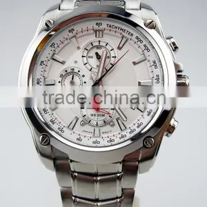 Classic Mens Stainless Steel Big Case Watch 5ATM Water Resistant Chronograph Watch thumbnail-1