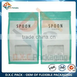 OEM Service Packaging White Kraft Paper Window Pouch Bag With Zipper thumbnail-1