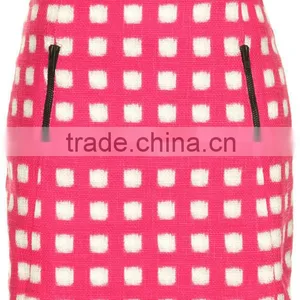 FUZZY GRID ZIP PELMET SKIRT thumbnail-1