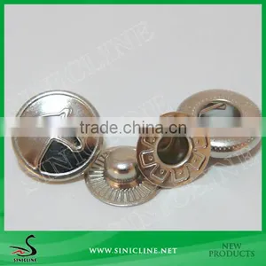 Sinicline Custom Decorative Brass Metal Ring/Cap/Press Snap Fasteners Buttons With Four Parts for Garments Quality Choice thumbnail-1