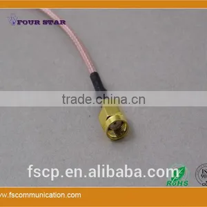 RG316 Cable Assembly With SMA RP-Female Bulkhead Right Angle to SMA RP-Male Connector thumbnail-1