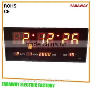 2" Red Led Office Clock With Calendar,alarm,temperature thumbnail-1