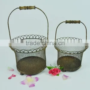 Old Antique Woven Wire Baskets Wholesale thumbnail-1