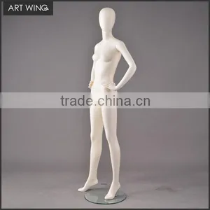 Glossy White/black Full Mannequin Female With Wooden Arms thumbnail-1