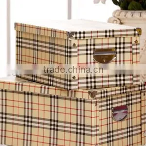 Grid Stripe Fine Workmanship Handle Hot-selling Storting Box /packing Box /garment Box thumbnail-1