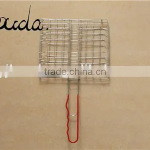 Stainless Steel Double Barebecue Bbq Grill Net With PP Handle BD-B8110 thumbnail-1