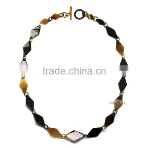 Buffalo Horn White, Buffalo Horn Jewelry, Buffalo Horn Necklace SHN-333 thumbnail-1