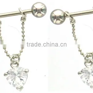 Nipple Shield Rings Barbells Heart Gems Nipple Piercing thumbnail-1