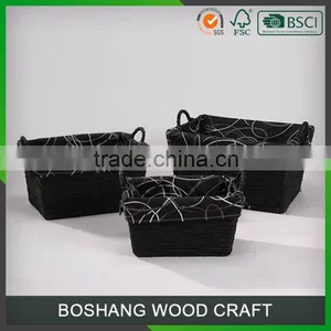 China Factory Black Woven Storage Basket thumbnail-2
