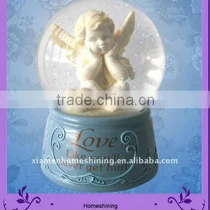 Resin Angel Water Globe for Holiday Decor Baby Musical Snow Globe thumbnail-1