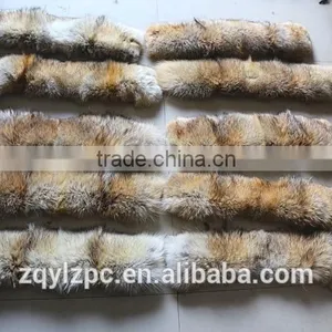Wholesale Factory Price Natural Color Real Coyote Fur Collar Trimming/fox Fur Strips thumbnail-2
