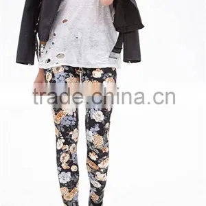 New Women Floral Print Leggings Stretchy Sexy Jeggings Pencil Pants Plus Size thumbnail-2