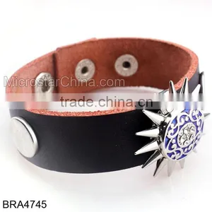 Hot Selling Snap Button Charm Leather Bracelet Jewelry thumbnail-1