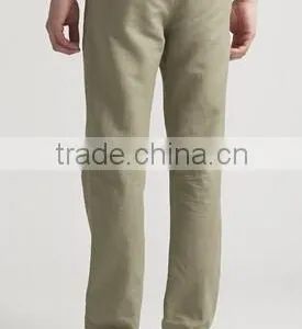 Khaki Color Leisure Design Cotton Casual Pants for Men thumbnail-2