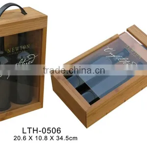 2 Bottle Antique Wooden Wine Boxes for Sale thumbnail-1