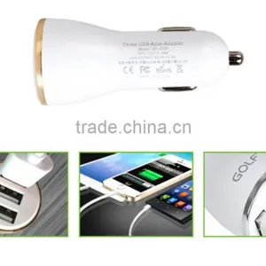 3 Port USB Certified Car Charger Quick Charge With Smart High Quality 3 Usb Car Charger Adapter For Samsung Galaxy Device thumbnail-4