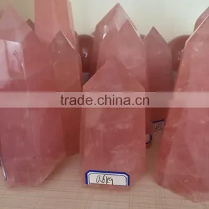 Rose Quartz Crystal Healing Stone Pillars Point Wholesale thumbnail-2