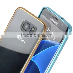 C&T Slim Lightweight Crystal Clear Back Panel+Soft Electroplating TPU Bumper Case for Samsung Galaxy S7 Edge Quality Choice thumbnail-1