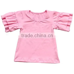 Wholesale 2016 Baby Lavender t Shirt Toddler Girls 3/4 Sleeve Shirt Girls Ruffle Sleeve Shirt thumbnail-3