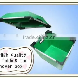 Folding Green Corrugated Plastic Container thumbnail-1