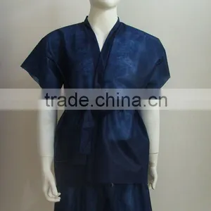 Disposable Non-woven Blue SPA Clothing Bathrobe thumbnail-1