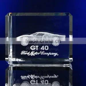 2016 Engraved Car Model Cube Shape Decorative Crystal Paperweight thumbnail-1