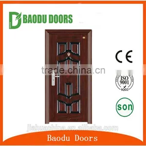 Baodu Brand Cheap Security Door Exterior Commercial Double Steel Doors thumbnail-2