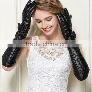 Stylish Black Long Grid Gloves 2016 Hot Fashion Long Grid Gloves thumbnail-2