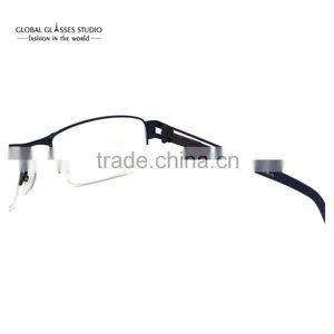 Great Classic Design Half Frame Fashion Navy Blue Men Metal Cool Eyewear Optical Frames Eyeglasses Specially for Big Face HD639 thumbnail-6