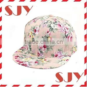 Hawaii Floral Print Flat Bill Hip-hop Baseball Cap thumbnail-4