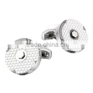 2015 Hotsale Round Metal Cufflinks With Differenc Plating Bulk Cufflinks thumbnail-1