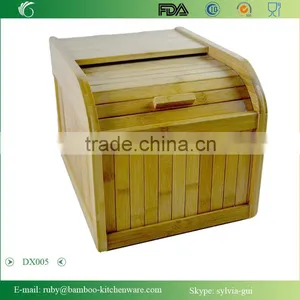 DX005/ Bamboo Oddment Rice Rolltop Rolling Box Storage Bin thumbnail-2