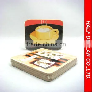 4pcs Wood-like Plastic Coasters For One Dollar Item,kitchenware thumbnail-1