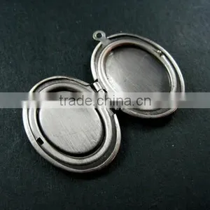13x18mm Oval Bezel Tray Setting Vintage Antiqued Brass Silver Photo Locket Pendant Charm DIY Supplies 1123012 thumbnail-4