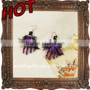 Halloween Glittered Hand Earrings thumbnail-1