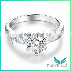 Fashion 925 Sterling Sliver Moissanite Diamond Finger Rings thumbnail-2