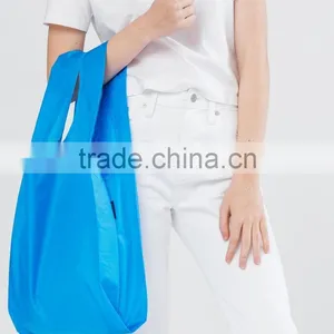 NYLON Reusable Grocery Shopping Bag Ripstop Nylon Tote Foldable Integrated Pouch thumbnail-3