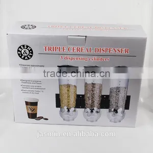 2016 New Wholesale Hot Sell Clear Plastic Cereal Dispenser With 3 Bucket for Dispenser thumbnail-6