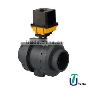 PVC UH True Ball Valve For Acid , With Electric Actuator (110-260 V AC) Emergency Manual Control thumbnail-1