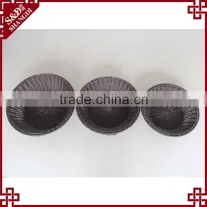 Handweaved Strong Functional Rattan Round Bread Fruit Basket for Supermarket thumbnail-6