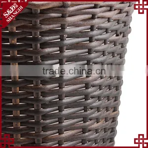 S&D Synthetic Rattan Garden Pots for Sale Planting Pots Cheap , Indoor&Outdoor Rattan Flower Pot , Stackable Plastic Garden Pots thumbnail-3