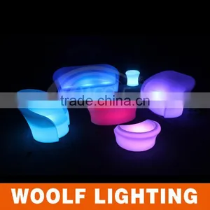 Hot Sales Modern Oval Shape Bar and Yard Garden Light Wares Remote Color Changing Decorative LED Tea Table thumbnail-1
