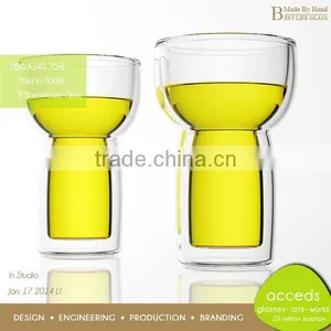 Unique Shape Lead Free Glass Espresso Cups And Saucers thumbnail-6