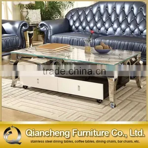 New Model Marble Top Coffee Table Set thumbnail-1