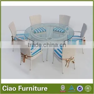 Commercial Wicker Table and Chair Hotel Table Set thumbnail-1