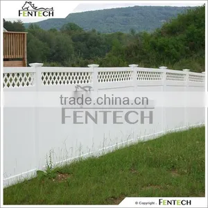 6'x8' Outdoor White Lattice Top Plastic PVC Privacy Fence thumbnail-1
