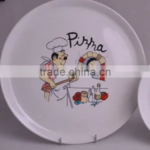 Porcelain Pizza Plate, Round Pizza Plate With Decal thumbnail-1