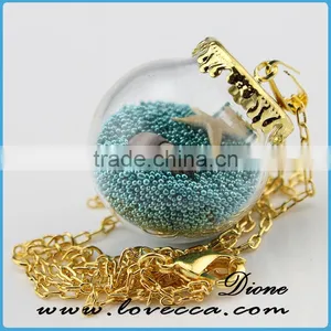 DIY Handmade Starfish Shell Glass Bottle Vial Wish Pendant Stagement Necklace thumbnail-1